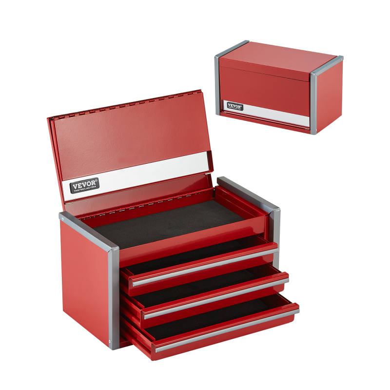 8.6in Portable Metal Tool Box 3 drawers