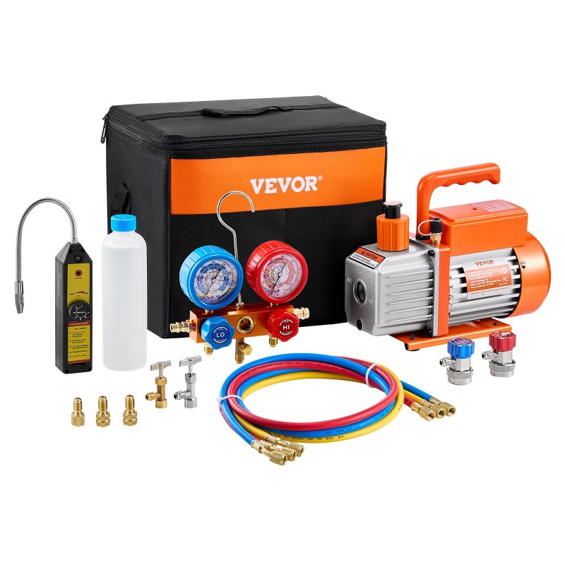 4.5 CFM HVAC Single-Stage Vacuum Pump + Manifold Gauge Kit